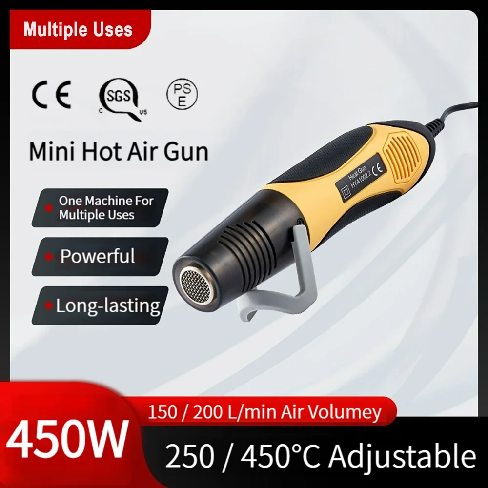 350W/450W Two-Speed Mini Hot Air Gun Heating Gun Welding Heat Gun Mobile Phone Repair Car Film Tool Temperature Adjustable
350W/450W Two-Speed Mini Hot Air Gun Heating Gun Welding Heat Gun Mobile Phone Repair Car Film Tool Temperature Adjustable