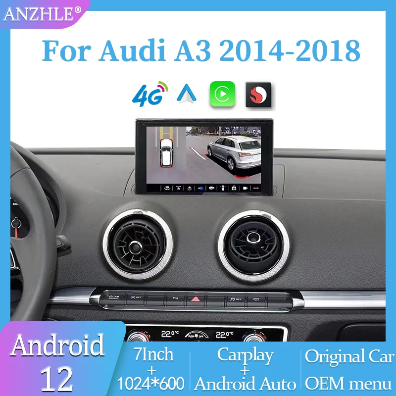 7 "Для Audi A3 2014-2018 Android 12 Мультимедийный плеер Автомобильный GPS Радио Беспроводной Carplay Авто Оригинальный автомобильный OEM-меню DSP 4G Qualcomm
7 "Для Audi A3 2014-2018 Android 12 Мультимедийный плеер Автомобильный GPS Радио Беспроводной Carplay Авто Оригинальный автомобильный OEM-меню DSP 4G Qualcomm