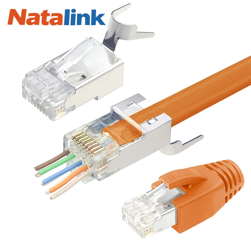 Natalink RJ45 CAT7 CAT6a Экранированные сквозные разъемы, позолоченные модульные разъемы Ethernet Концы с ботинками для снятия натяжения
Natalink RJ45 CAT7 CAT6a Экранированные сквозные разъемы, позолоченные модульные разъемы Ethernet Концы с ботинками для снятия натяжения