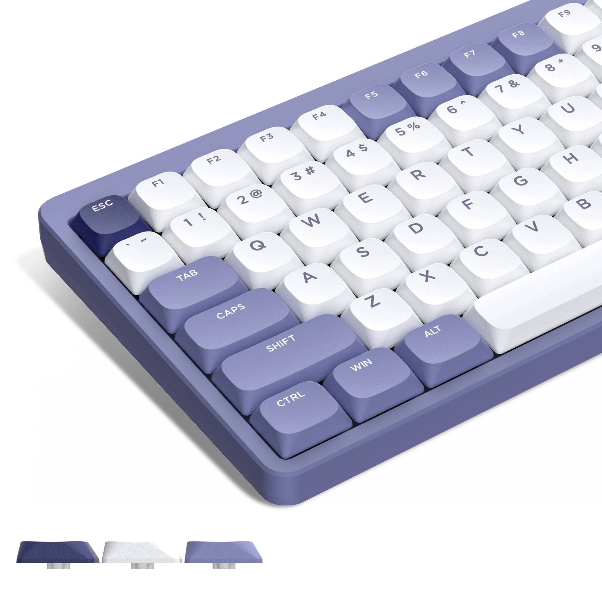 143 Key Custom Low Profile Purple White PBT Keycaps Double Shot Key cap for Gateron Cherry MX Switches Gamer Mechanical Keyboard
143 Key Custom Low Profile Purple White PBT Keycaps Double Shot Key cap for Gateron Cherry MX Switches Gamer Mechanical Keyboard
