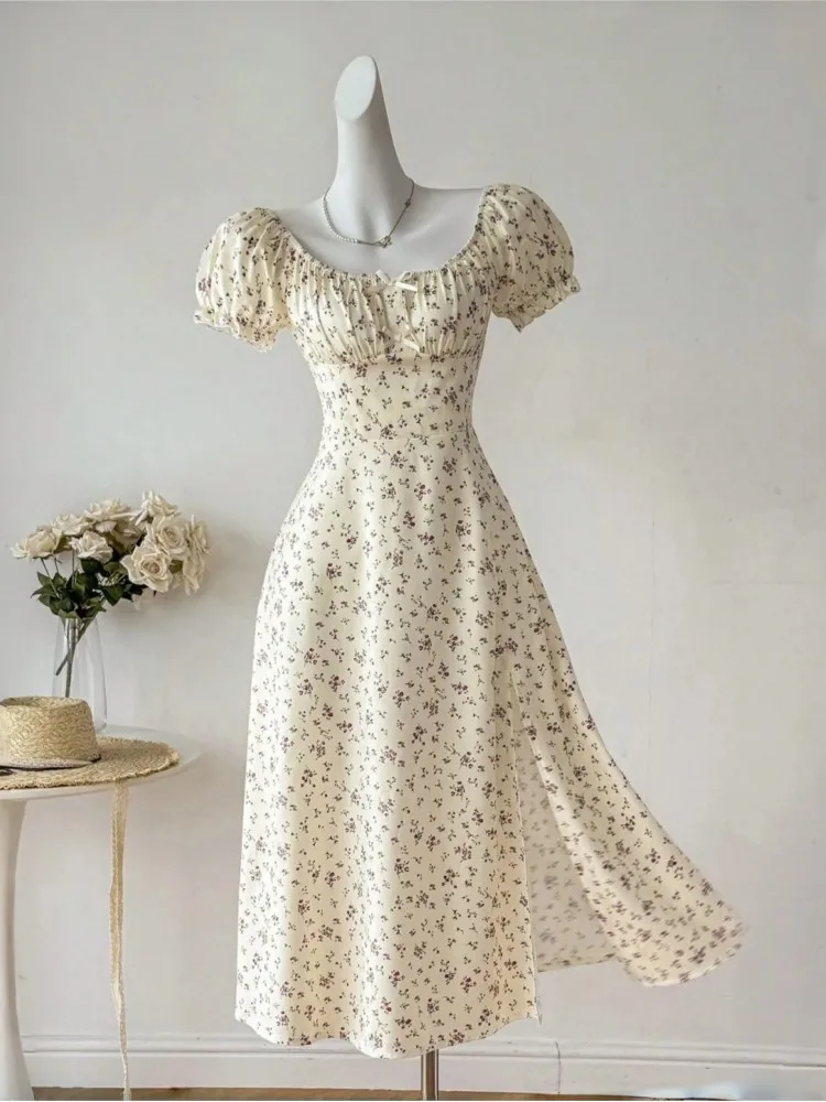 Summer New Dresses 2026 Woman Floral Printed French Dress Simple Style Short Sleeves Vestidos Square Neck Lace-up Temperament
Summer New Dresses 2026 Woman Floral Printed French Dress Simple Style Short Sleeves Vestidos Square Neck Lace-up Temperament