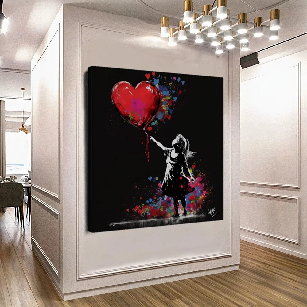 Abstract Banksy Girl and Heart Ballon Poster Modern Art Red Balloon Fashion Prints Wall Art Living Room Home Decor Print Picture
Abstract Banksy Girl and Heart Ballon Poster Modern Art Red Balloon Fashion Prints Wall Art Living Room Home Decor Print Picture
