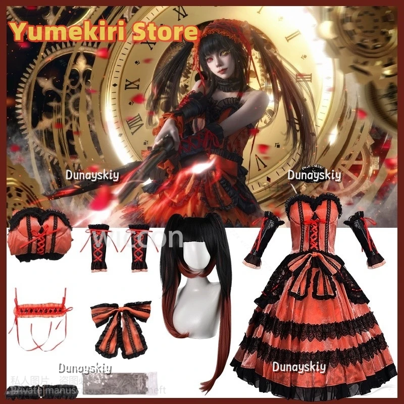 Аниме Date A Live 코스프레 Tokisaki Kurumi Gothic Red Black Velvet Cake Dress Lolita Wig Jirai Kei Girls Cos Halloween Customized
Аниме Date A Live 코스프레 Tokisaki Kurumi Gothic Red Black Velvet Cake Dress Lolita Wig Jirai Kei Girls Cos Halloween Customized
