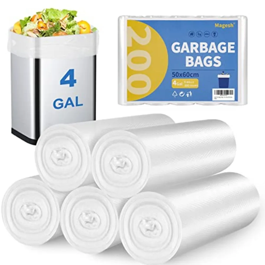 Small Trash Bags, 4 Gallon Trash Bag/Small Garbage Bags, Strong Wastebasket Liners for Bathroom Bedroom Office Trash Can, Clear
Small Trash Bags, 4 Gallon Trash Bag/Small Garbage Bags, Strong Wastebasket Liners for Bathroom Bedroom Office Trash Can, Clear