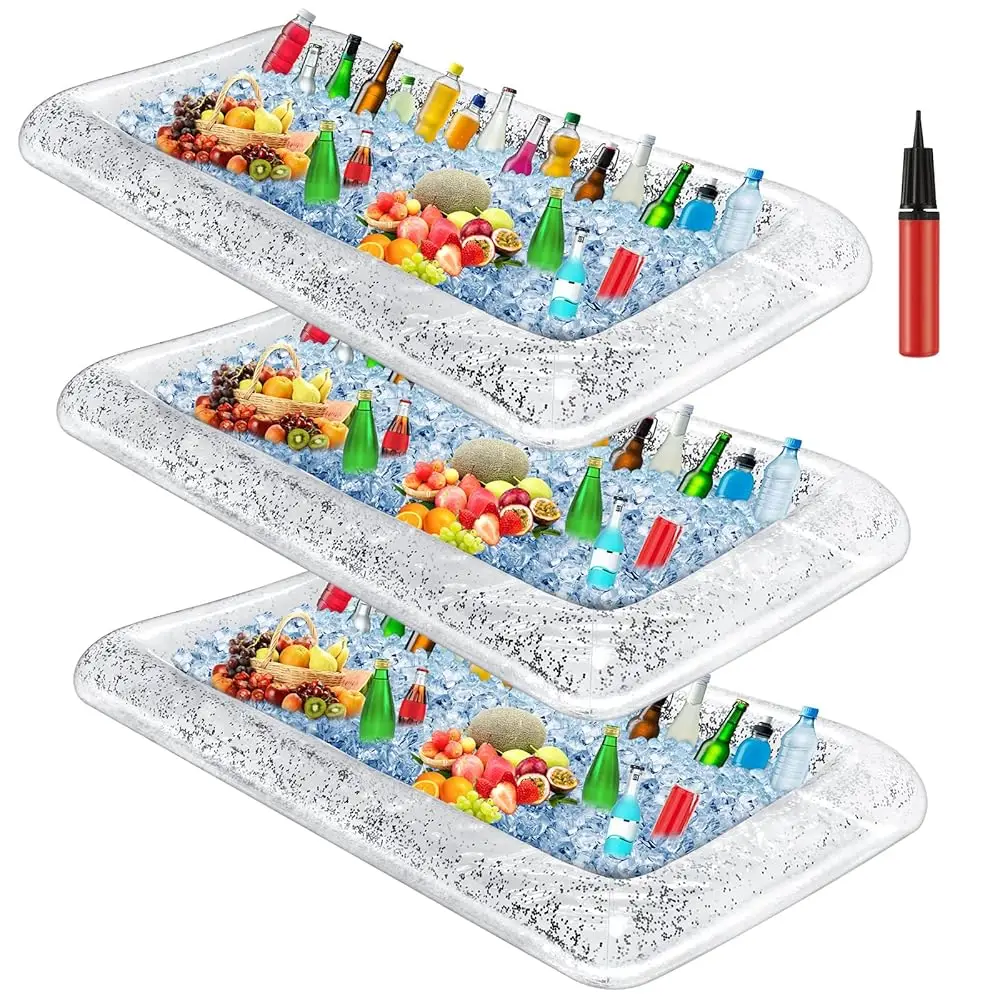 3 Pcs Inflatable Serving Bar/Ice Buffet Serving Tray Drink Cooler With Drain Plug Inflatable Pool Bar For Parties Food Drink
3 Pcs Inflatable Serving Bar/Ice Buffet Serving Tray Drink Cooler With Drain Plug Inflatable Pool Bar For Parties Food Drink