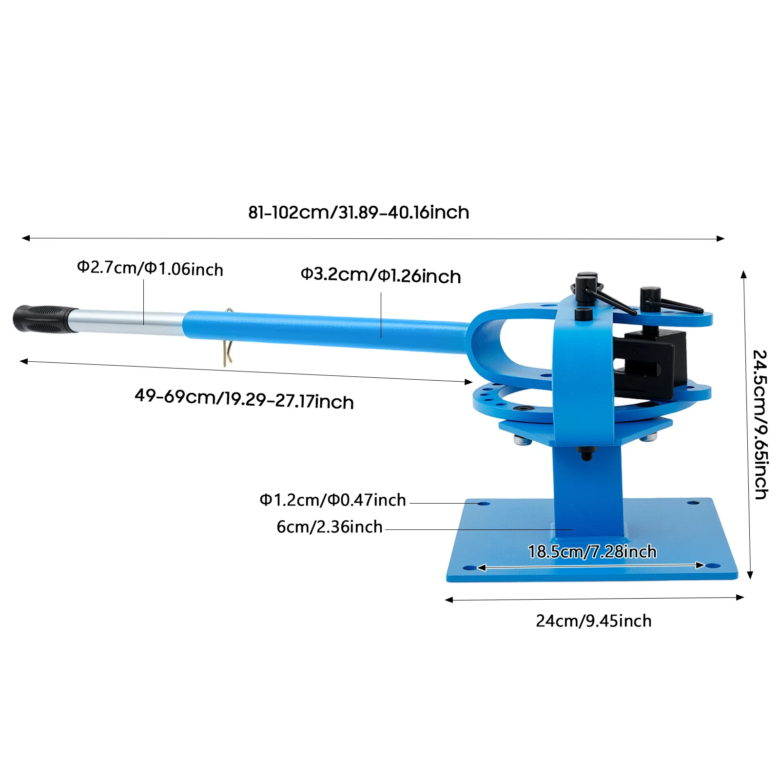 Pipe Bender Manual Bench Bending Machine 5/8" Pipe Bender Set 7 Dies 1" To 3" for Bending Mild Steel Pipes
Pipe Bender Manual Bench Bending Machine 5/8" Pipe Bender Set 7 Dies 1" To 3" for Bending Mild Steel Pipes