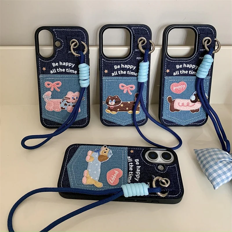 Korean Cute Cat Card Slot Phone Case For iPhone 16 Pro 15 14 13 Pro Max Cover with Hand Strap Fashion Denim Cloth Cases 15Pro
Korean Cute Cat Card Slot Phone Case For iPhone 16 Pro 15 14 13 Pro Max Cover with Hand Strap Fashion Denim Cloth Cases 15Pro