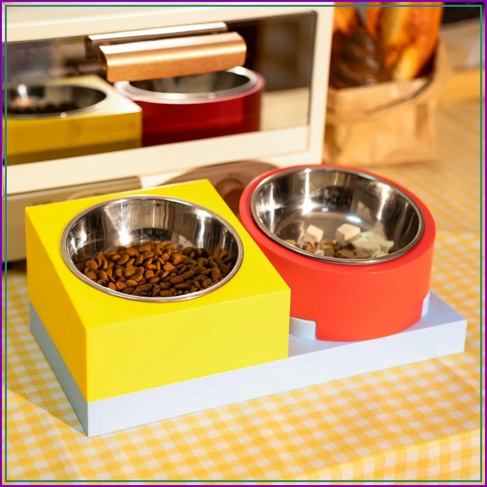 Cat Food Water Bowl Set, Raised Stainless Steel Puppy Bowls, Elevated Kitten Metal Dishes Stand, Flat Tilted Pet Holder, No Spill Anti Whisker Fatigue Plastic Feeding Station
Cat Food Water Bowl Set, Raised Stainless Steel Puppy Bowls, Elevated Kitten Metal Dishes Stand, Flat Tilted Pet Holder, No Spill Anti Whisker Fatigue Plastic Feeding Station
