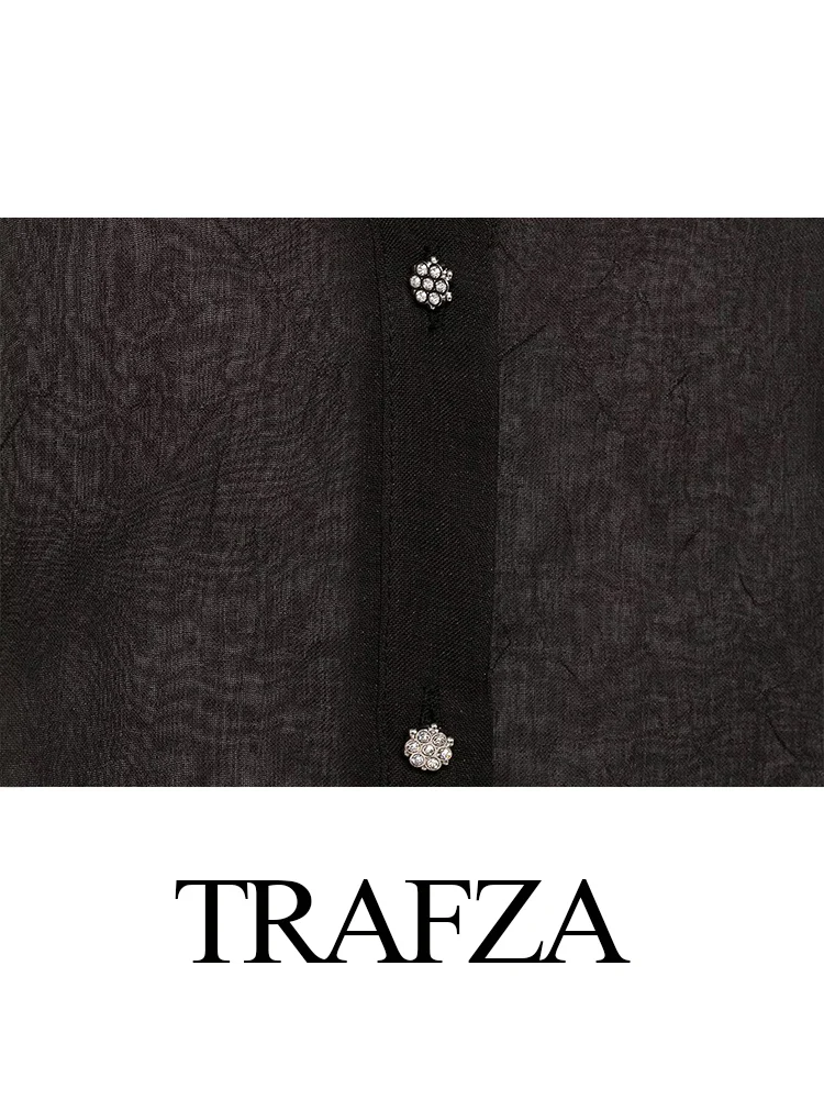 TRAFZA Women Autumn Fashion Vintage Bow Decorative Translucent Shirt Female Temperament Single Breasted Slim Long Sleeve Shirt
TRAFZA Women Autumn Fashion Vintage Bow Decorative Translucent Shirt Female Temperament Single Breasted Slim Long Sleeve Shirt