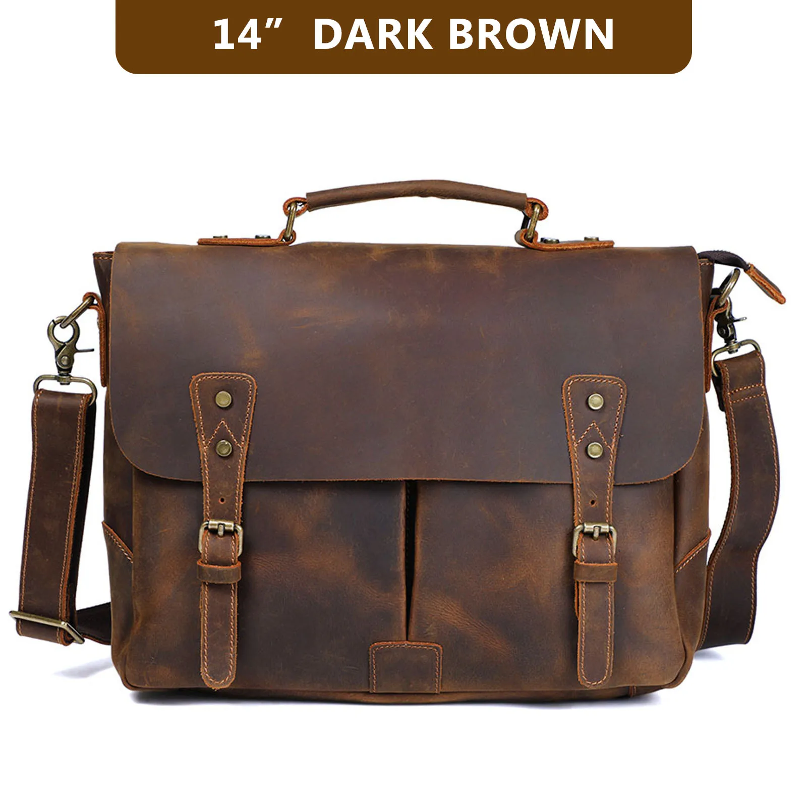 Vintage Genuine Leather Men's Briefcase Laptop Messenger Bag Crazy Horse Leather Handbag Cowhide Retro Casual Style
Vintage Genuine Leather Men's Briefcase Laptop Messenger Bag Crazy Horse Leather Handbag Cowhide Retro Casual Style