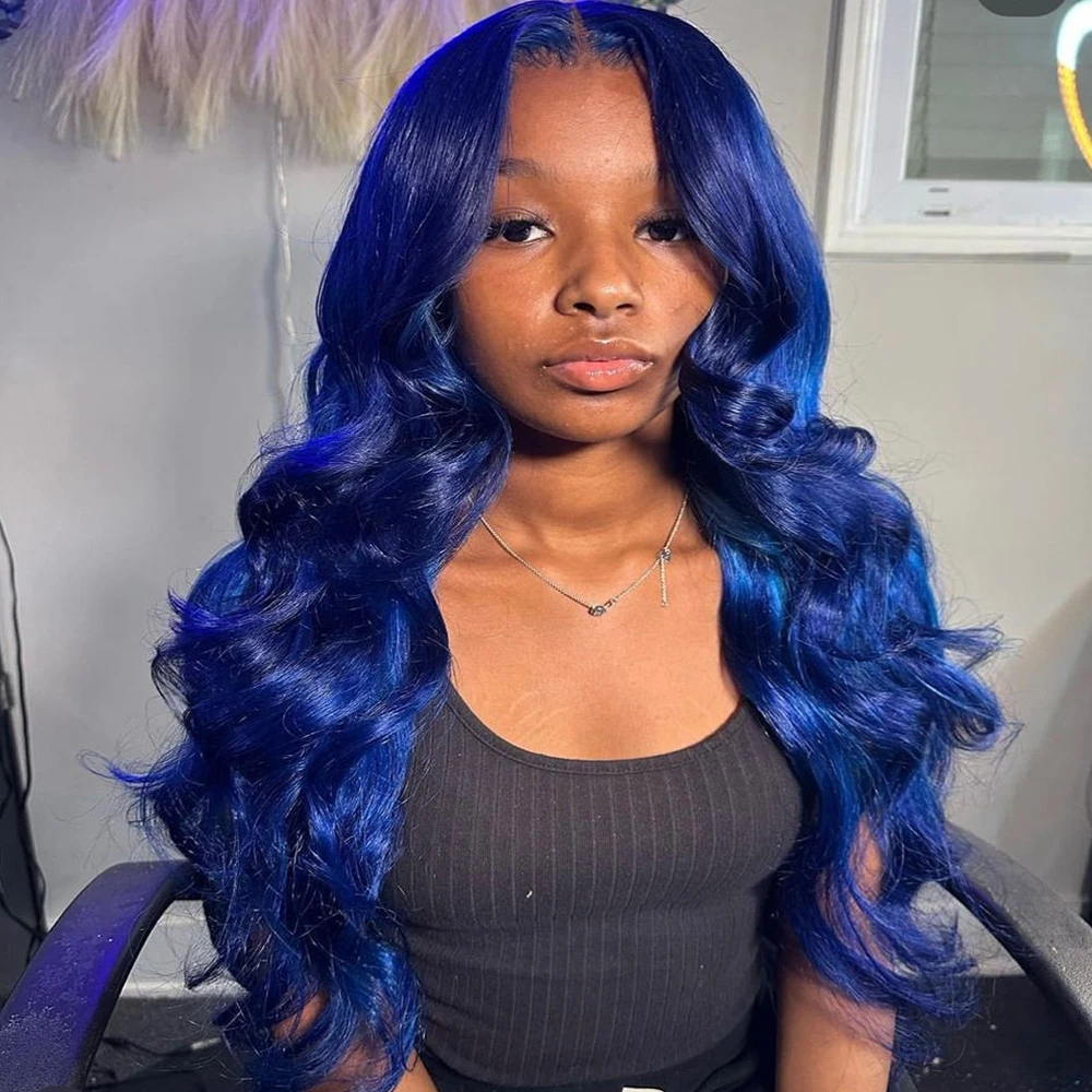 Blue Lace Front Wigs 100% Human Hair Body Wave Wig 13x4 13X6 HD Lace Frontal Blue Wig Human Hair Pre Plucked With Baby Hair
Blue Lace Front Wigs 100% Human Hair Body Wave Wig 13x4 13X6 HD Lace Frontal Blue Wig Human Hair Pre Plucked With Baby Hair