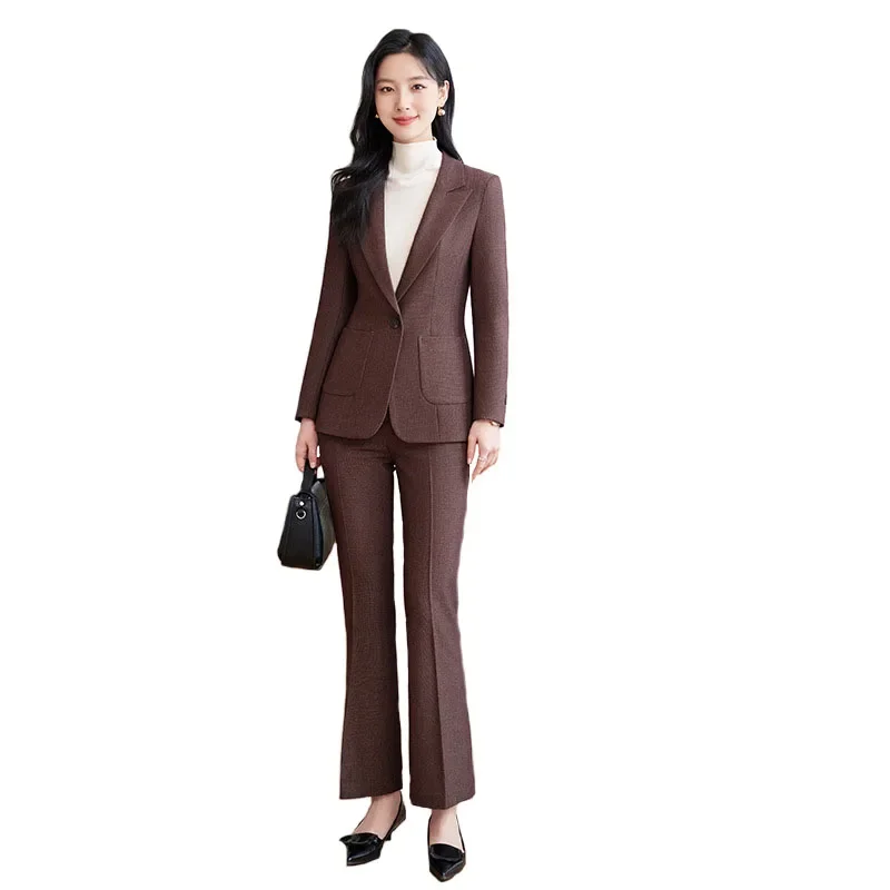 Pop Brown Suits Women 2024 New Autumn High End Fashion Temperament Business Slim Blazer And Pants Sets Office Lady Work Wear
Pop Brown Suits Women 2024 New Autumn High End Fashion Temperament Business Slim Blazer And Pants Sets Office Lady Work Wear