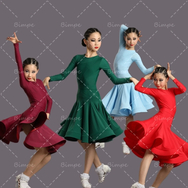 4 Colors Ballroom Dance Dress Competition Practice Clothes New Girls Long Sleeved Latin Dance Dress Kids Salsa Dress Latin Skirt
4 Colors Ballroom Dance Dress Competition Practice Clothes New Girls Long Sleeved Latin Dance Dress Kids Salsa Dress Latin Skirt