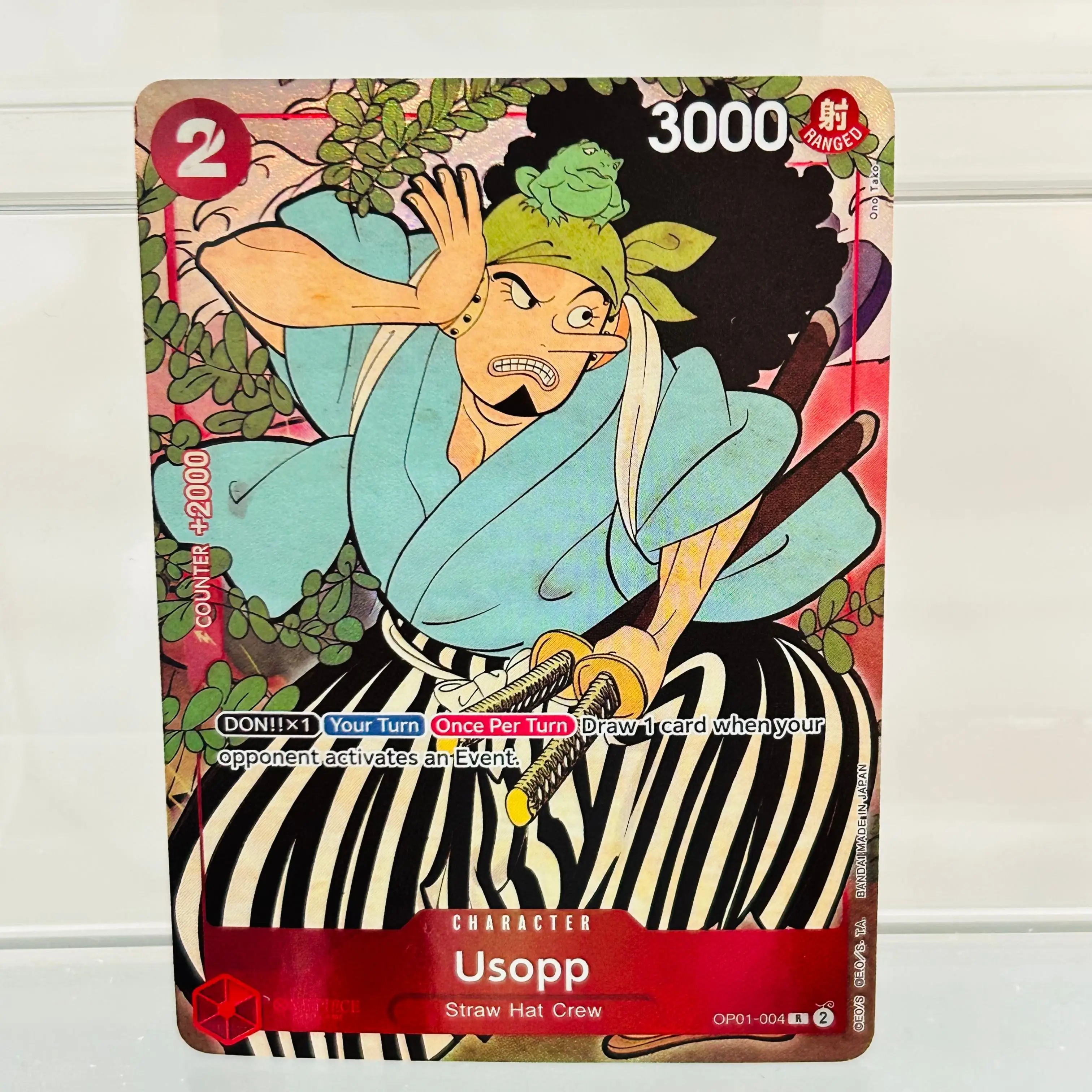 One Piece Usopp OP01-004 English Card with Holographic Texture Perfect Condition DIY Premium Anime Collection Card
One Piece Usopp OP01-004 English Card with Holographic Texture Perfect Condition DIY Premium Anime Collection Card