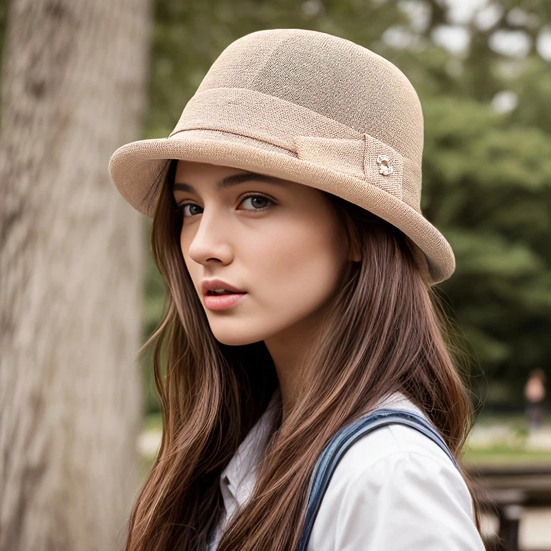 Solid Color Rolled Brim Sun Hat Women's Spring/Summer Thin Sun Protection Hat Elegant Round Top Versatile Small Top Hat
Solid Color Rolled Brim Sun Hat Women's Spring/Summer Thin Sun Protection Hat Elegant Round Top Versatile Small Top Hat