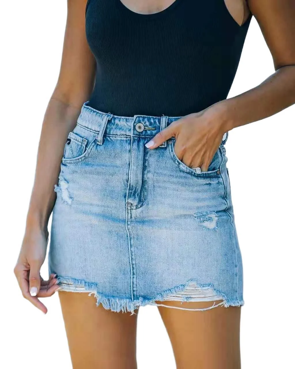 Women's A-Line Skirt Hem Denim High Waist ort Skirts Hole Punching Frayed Casual Sli Spring Faion
Women's A-Line Skirt Hem Denim High Waist ort Skirts Hole Punching Frayed Casual Sli Spring Faion