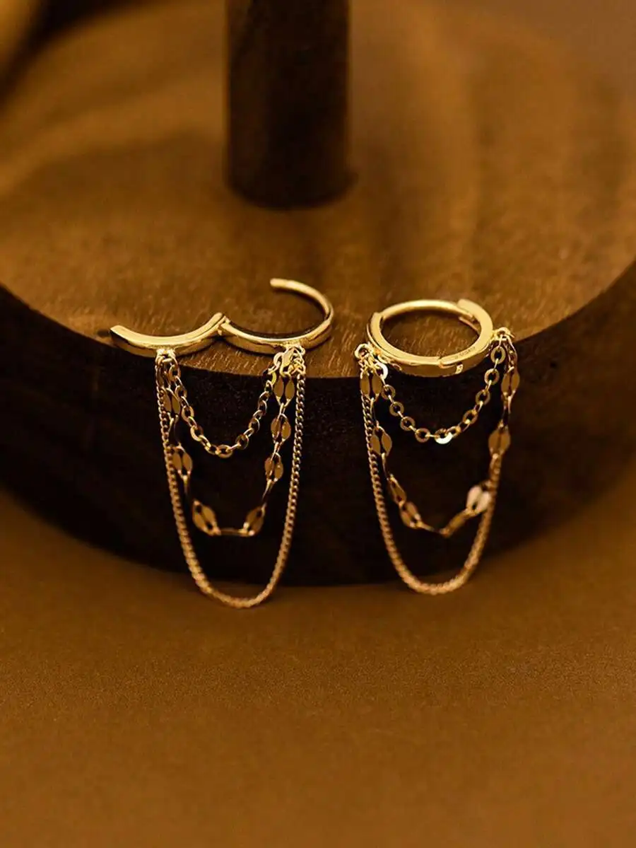 1 Pair Delicate Stainless Steel Chain Hoop Earrings For Women Girls Fashionable Daily Jewelry Gift For Her
1 Pair Delicate Stainless Steel Chain Hoop Earrings For Women Girls Fashionable Daily Jewelry Gift For Her
