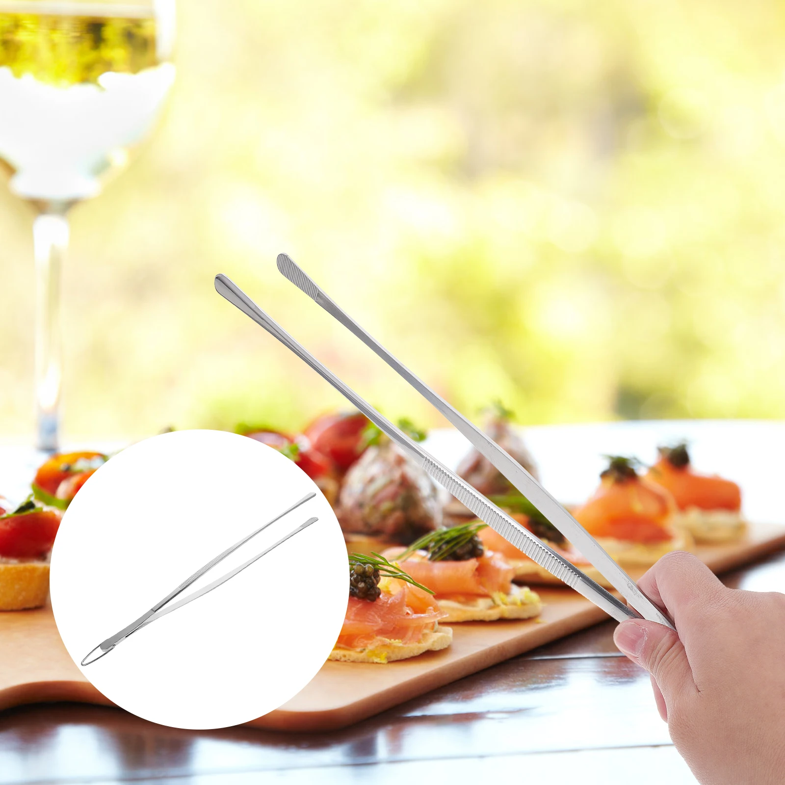 Stainless Steel Tweezers Home Kitchen Tool Food Household Restaurant Chef for Cooking Multifunctional Fruit Salad
Stainless Steel Tweezers Home Kitchen Tool Food Household Restaurant Chef for Cooking Multifunctional Fruit Salad