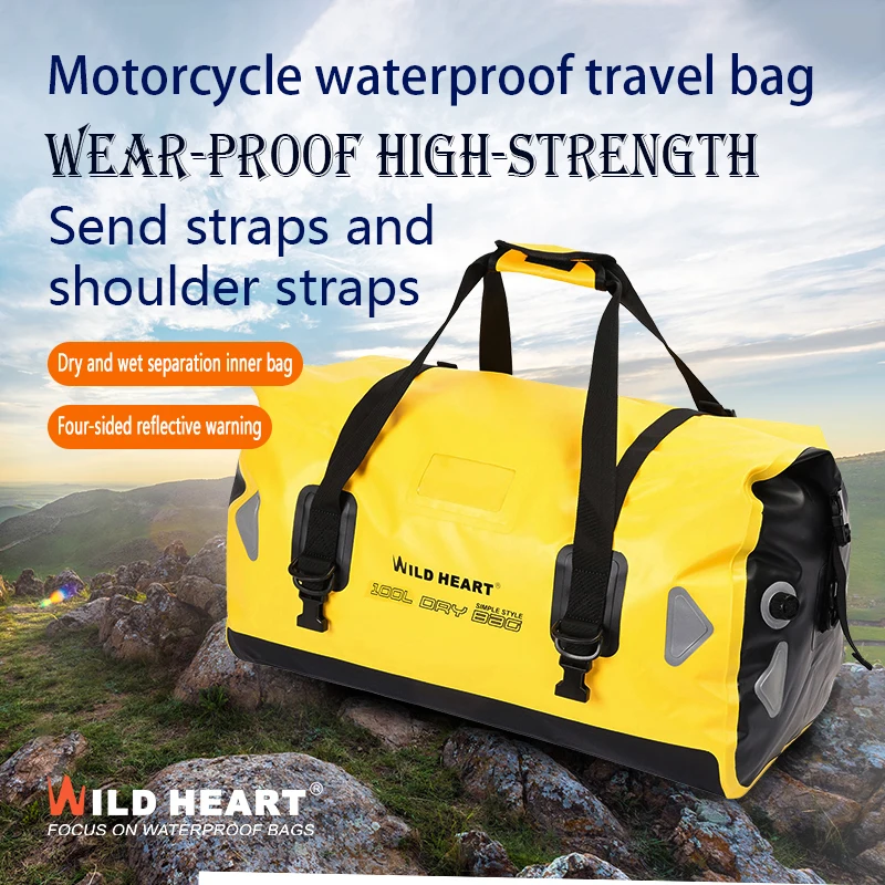 WILD HEART Waterproof Motorcycle Duffel Bag PVC500D Double-bottom With Rope Straps and Inner Pocket100L forBoating,Motorcycle
WILD HEART Waterproof Motorcycle Duffel Bag PVC500D Double-bottom With Rope Straps and Inner Pocket100L forBoating,Motorcycle