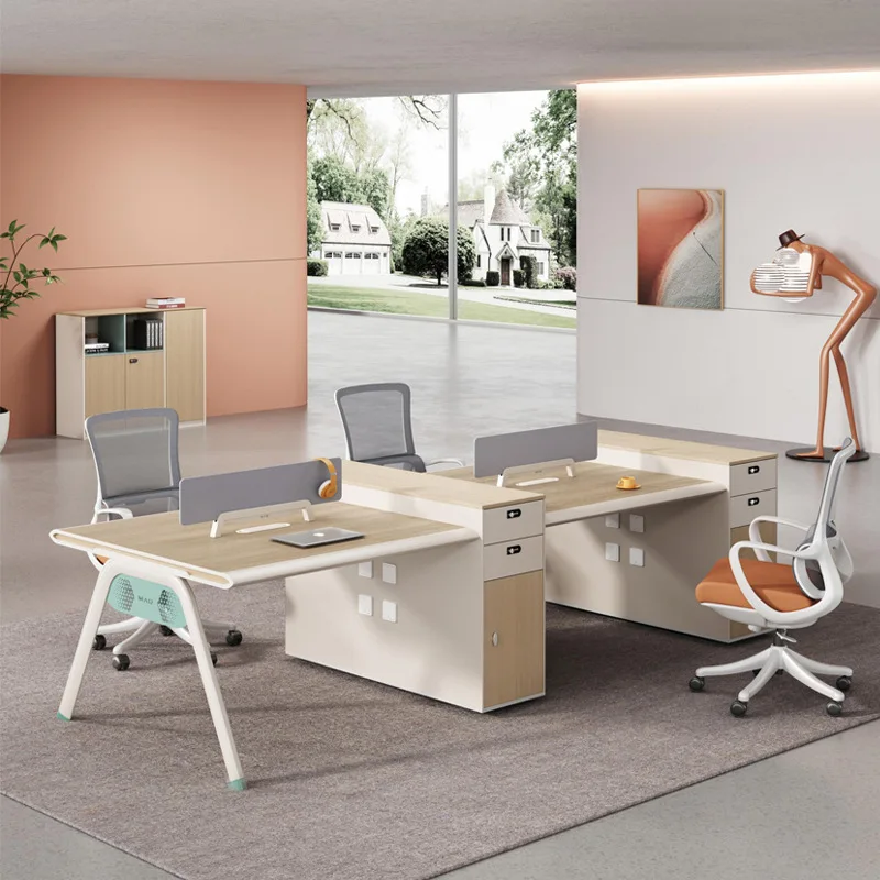 Staff desk four people simple modern office staff computer desk station steel frame office desk and chair combination
Staff desk four people simple modern office staff computer desk station steel frame office desk and chair combination