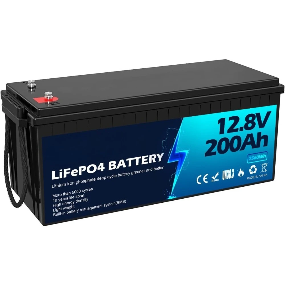 LiFePO4 Battery 12V 200AH Lithium Battery, Built-in 200A BMS for RV, Solar, Home Energy Storage, Marine Trolling Motor, Boat
LiFePO4 Battery 12V 200AH Lithium Battery, Built-in 200A BMS for RV, Solar, Home Energy Storage, Marine Trolling Motor, Boat