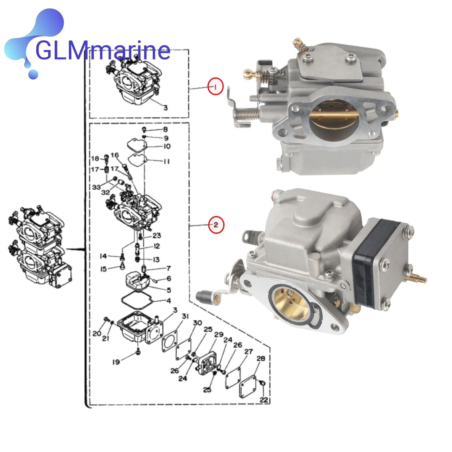 For Yamaha 6L2-14302 Outboard Carburetor Kit 6L2-14301 2 Stroke 20HP 25HP Motor Replaces 6L2-14301-00/01/02 6L2-14302-00/01/02
For Yamaha 6L2-14302 Outboard Carburetor Kit 6L2-14301 2 Stroke 20HP 25HP Motor Replaces 6L2-14301-00/01/02 6L2-14302-00/01/02