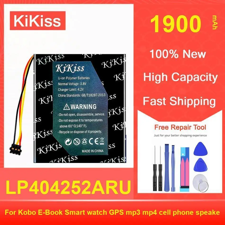 Батарея Kikiss 1900 мАч LP404252ARU для Kobo E-Book Смарт-часы GPS Mp3 Mp4 сотовый телефон Speake
Батарея Kikiss 1900 мАч LP404252ARU для Kobo E-Book Смарт-часы GPS Mp3 Mp4 сотовый телефон Speake