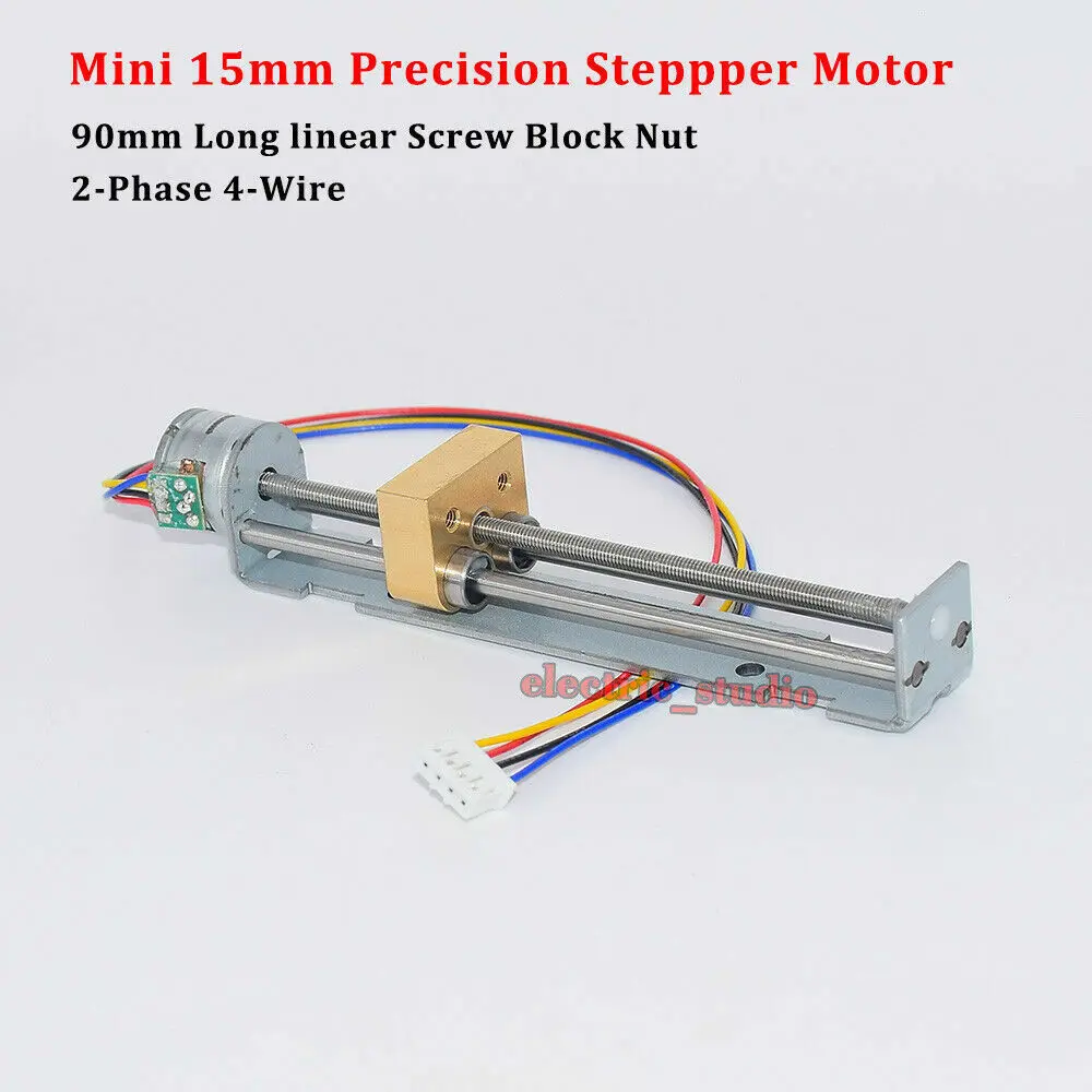 Micro Precision 15mm Stepper Motor 2-Phase 4-Wire Stepping Motor 90mm Long Linear Actuator Block Nut DIY XYZ 3D printer Robot
Micro Precision 15mm Stepper Motor 2-Phase 4-Wire Stepping Motor 90mm Long Linear Actuator Block Nut DIY XYZ 3D printer Robot