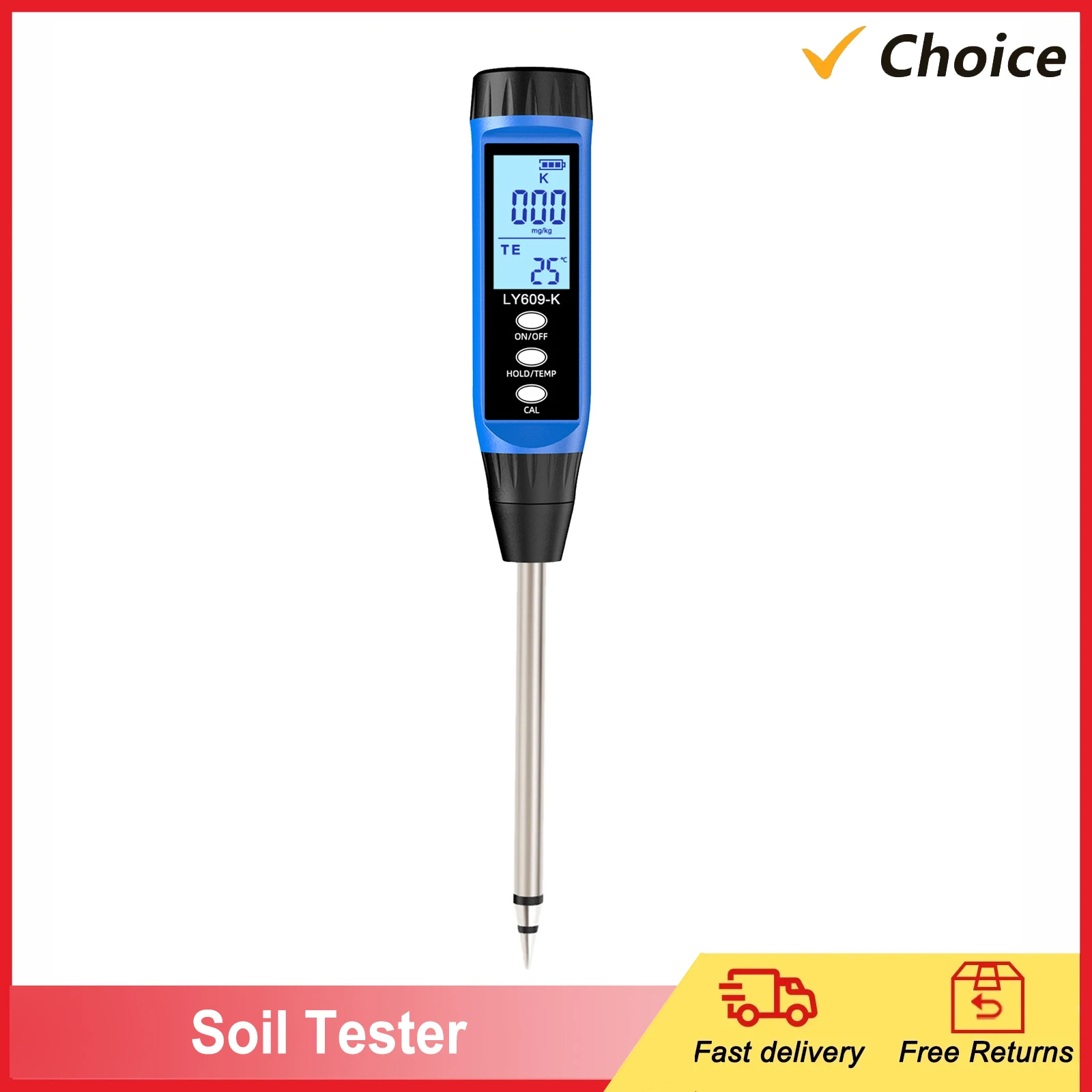 Multifunctional Digital Soil Nutrient Meter Soil Analyzer Fertility Tester Potassium Temperature Tester for Gardens Orchard
Multifunctional Digital Soil Nutrient Meter Soil Analyzer Fertility Tester Potassium Temperature Tester for Gardens Orchard