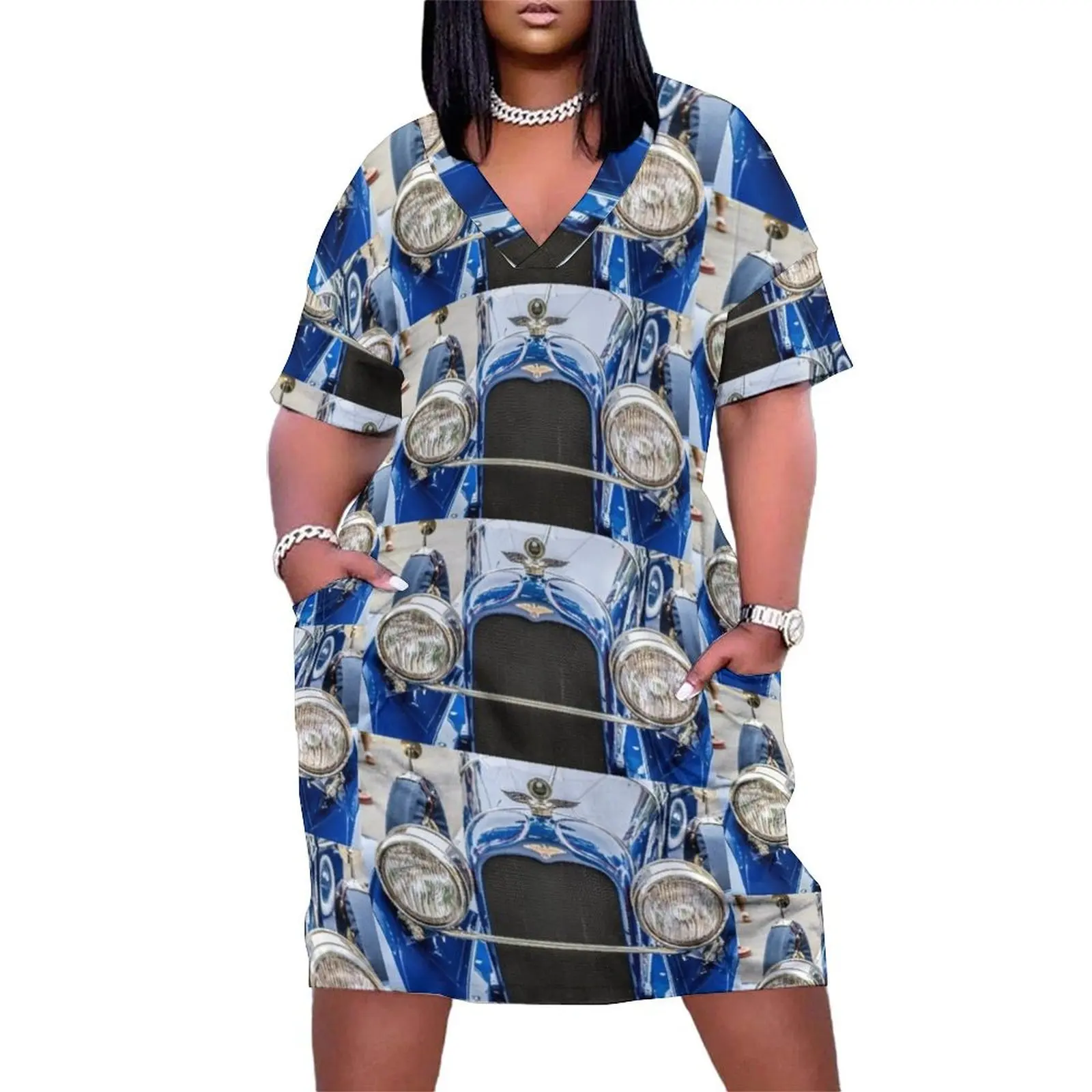 Duesenberg Straight 8 Grill and Headlights Loose Pocket Dress summer dress women 2025 Cocktail of dresses 
Duesenberg Straight 8 Grill and Headlights Loose Pocket Dress summer dress women 2025 Cocktail of dresses
