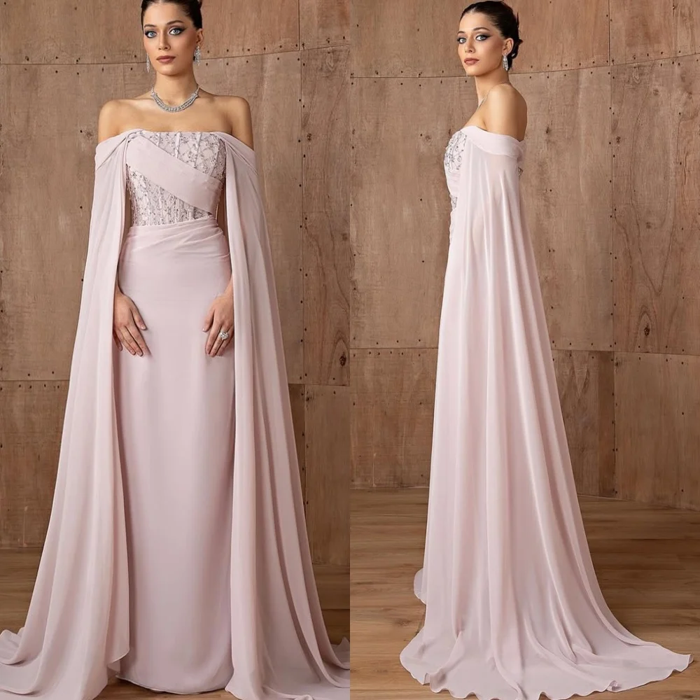 Customized Exquisite Light Pink Chiffon Evening Dress Delicate Strapless Off the Shoulder Shawl Zipper Back Homecoming Dress
Customized Exquisite Light Pink Chiffon Evening Dress Delicate Strapless Off the Shoulder Shawl Zipper Back Homecoming Dress