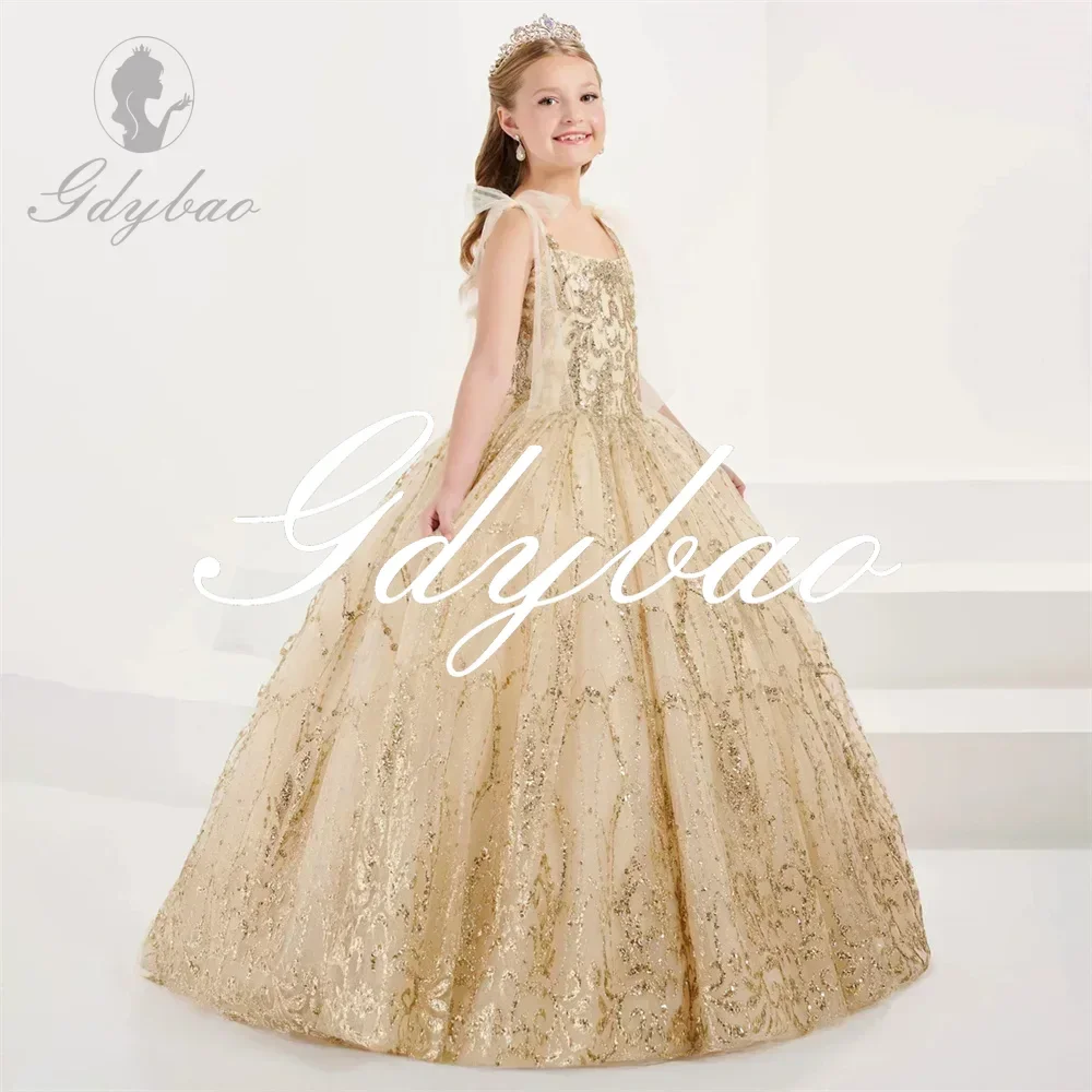 Luxury Applique Sequined Square Neck Princess Flower Girl Dress Floor Length Classic Long Ball First Communion Dress Customized
Luxury Applique Sequined Square Neck Princess Flower Girl Dress Floor Length Classic Long Ball First Communion Dress Customized