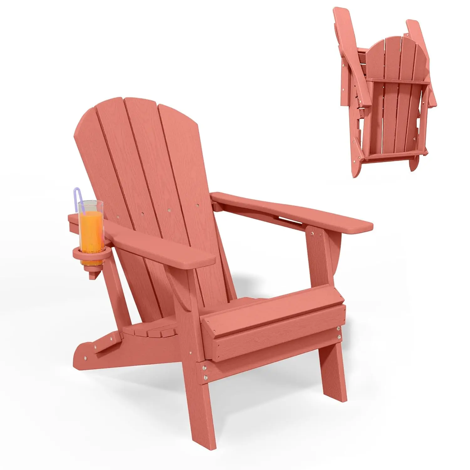 Folding Adirondack Chair with Cup Holders, HDPE Plastic Outdoor Chairs, Weather Resistant, Real Wood Look for, Customized
Folding Adirondack Chair with Cup Holders, HDPE Plastic Outdoor Chairs, Weather Resistant, Real Wood Look for, Customized