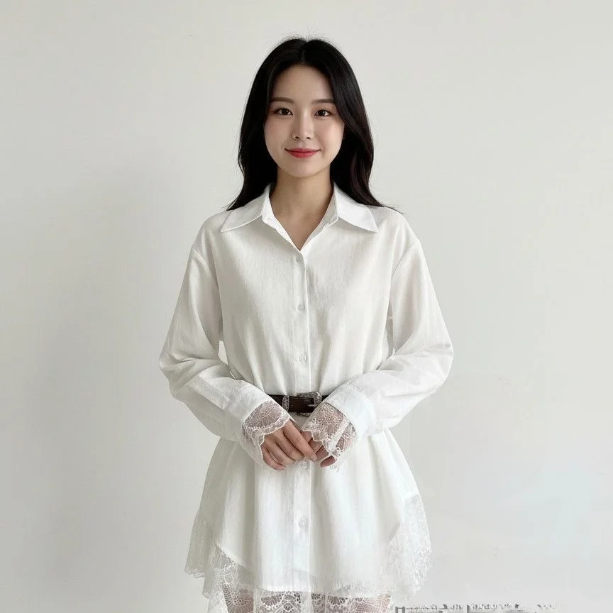 Zhaolu Si College Sle Sweet Cool Turn-down Collar Dr Belted Spicy Girl White Long Sve irt irt ular Women's Clo...
Zhaolu Si College Sle Sweet Cool Turn-down Collar Dr Belted Spicy Girl White Long Sve irt irt ular Women's Clo...