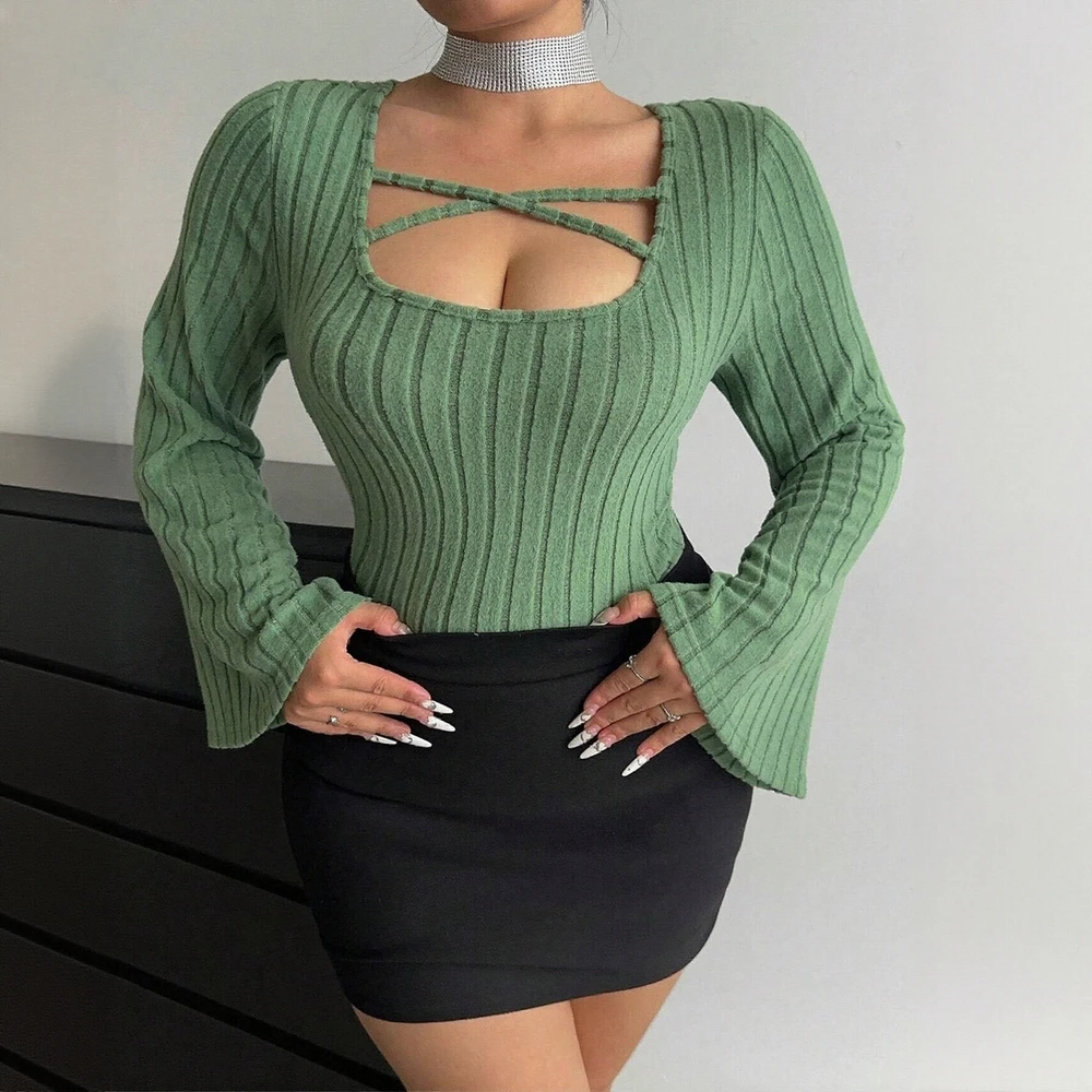 Женские футболки, осенне-зимние повседневные футболки K-Fashion Slim с вырезом и длинными рукавами и квадратным вырезом
Женские футболки, осенне-зимние повседневные футболки K-Fashion Slim с вырезом и длинными рукавами и квадратным вырезом