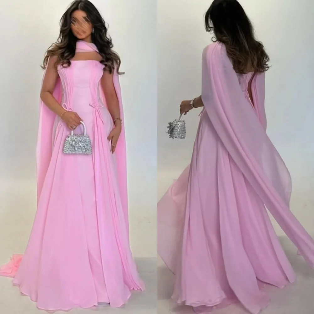 Customized High Quality Pink Chiffon Evening Dress Graceful Strapless Sleeveless Ribbon Zipper Back Special Occasion Gowns
Customized High Quality Pink Chiffon Evening Dress Graceful Strapless Sleeveless Ribbon Zipper Back Special Occasion Gowns