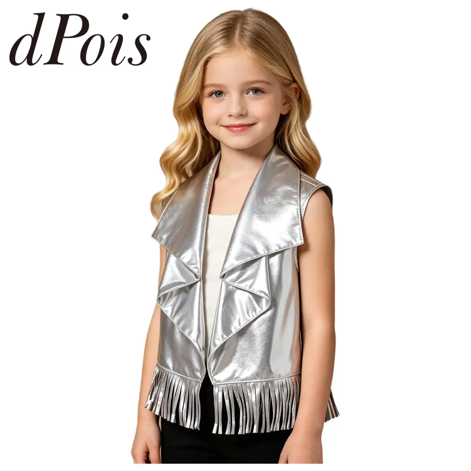 Kid Disco Dance Waistcoat Girls Shiny Sleeveless Vest Teens Rave Tassel Tank Top Children Metallic Hip-hop Jazz Dance Costume
Kid Disco Dance Waistcoat Girls Shiny Sleeveless Vest Teens Rave Tassel Tank Top Children Metallic Hip-hop Jazz Dance Costume