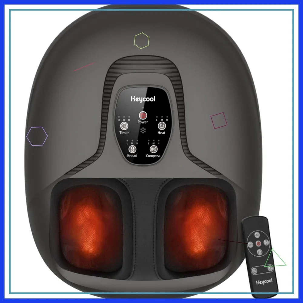 Shiatsu Foot Massager with Heat and Compression for Plantar Fasciitis, Fits Men Up to Size 14, Remote Control, FSA HSA Eligible
Shiatsu Foot Massager with Heat and Compression for Plantar Fasciitis, Fits Men Up to Size 14, Remote Control, FSA HSA Eligible