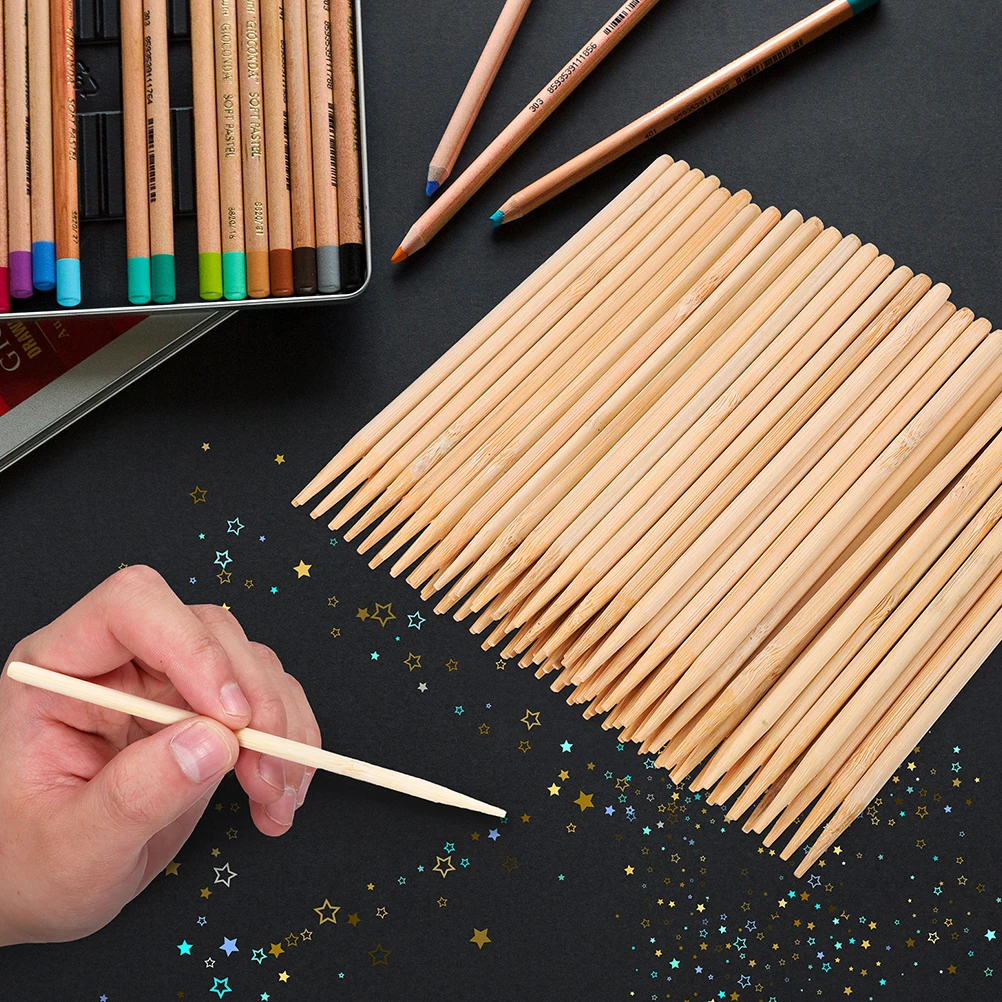 150pcs Bamboo Scratch Stylus 5mmx14cm Durable Safe Smooth Edges Round Scratch Painting Pen DIY Craft Tool Kids Toy Decor
150pcs Bamboo Scratch Stylus 5mmx14cm Durable Safe Smooth Edges Round Scratch Painting Pen DIY Craft Tool Kids Toy Decor