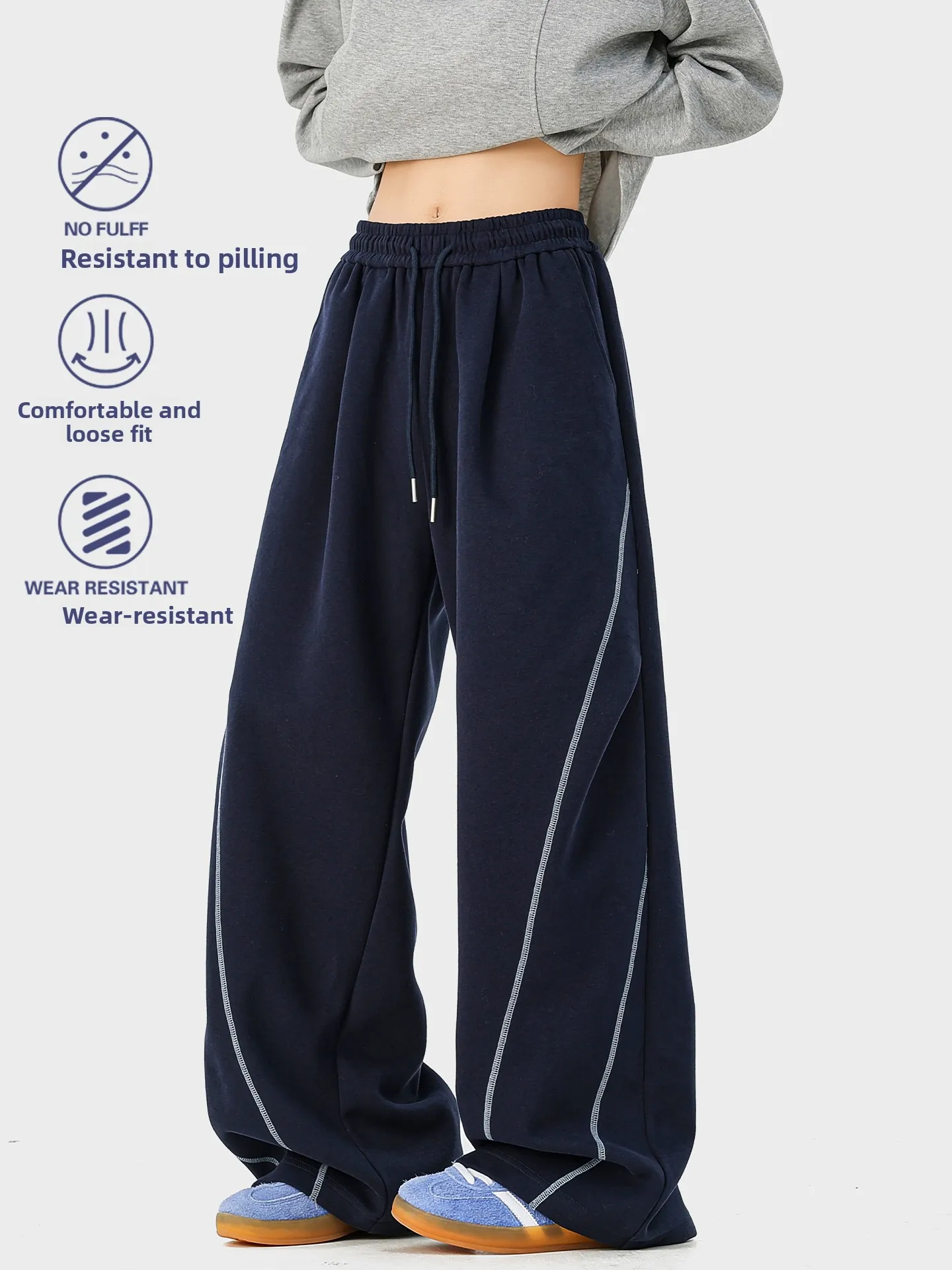 Loose Men's Sweatpants in Light Blue with Brushed Finish And Hsu Line Casual Trousers for Youth Autumn Season Fashion Brand
Loose Men's Sweatpants in Light Blue with Brushed Finish And Hsu Line Casual Trousers for Youth Autumn Season Fashion Brand