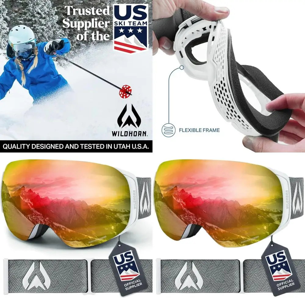 Ski Goggles with Anti-Fog/Scratch, 100% UV Protection, Magnetic Lens for Men and Women
Ski Goggles with Anti-Fog/Scratch, 100% UV Protection, Magnetic Lens for Men and Women