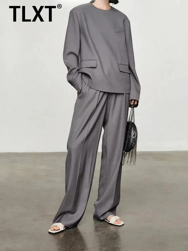 TLXT Office Lady 2 Piece Set Women's O-neck Long Sleeves Solid Color Coat With Casual Wide Leg Pants Summer 2025 New XK1278
TLXT Office Lady 2 Piece Set Women's O-neck Long Sleeves Solid Color Coat With Casual Wide Leg Pants Summer 2025 New XK1278