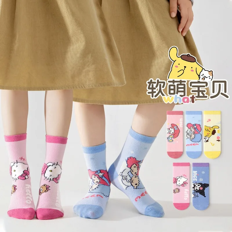 5 Pairs Sanrio Kuromi Kids Socks Cute Autumn Winter Cartoon Boy Children Mid-calf Socks Combed Cotton Sock for Girls Gifts 1-12Y
5 Pairs Sanrio Kuromi Kids Socks Cute Autumn Winter Cartoon Boy Children Mid-calf Socks Combed Cotton Sock for Girls Gifts 1-12Y