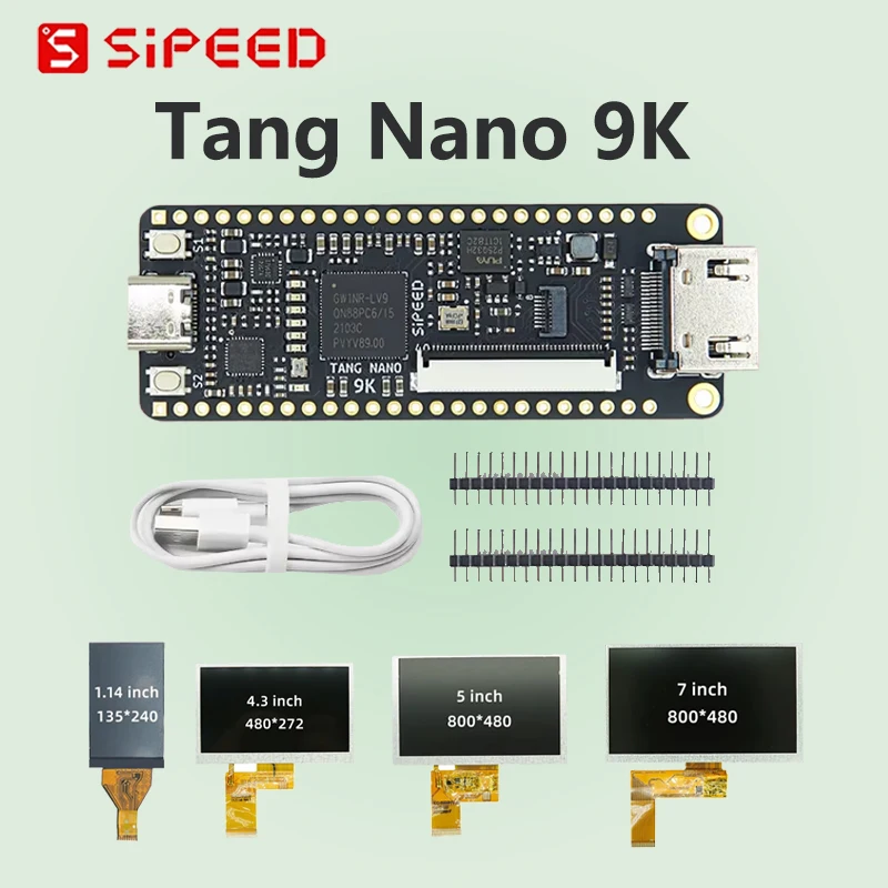 Комплект платы Sipeed Tang Nano 9K ENTRY LEVEL FPGA для RISC-V GOWIN GW1NR-9 2,54 ммPinHeader + кабель Type-C + 1,14/4,3/5/7 дюймов SPIScreen
Комплект платы Sipeed Tang Nano 9K ENTRY LEVEL FPGA для RISC-V GOWIN GW1NR-9 2,54 ммPinHeader + кабель Type-C + 1,14/4,3/5/7 дюймов SPIScreen