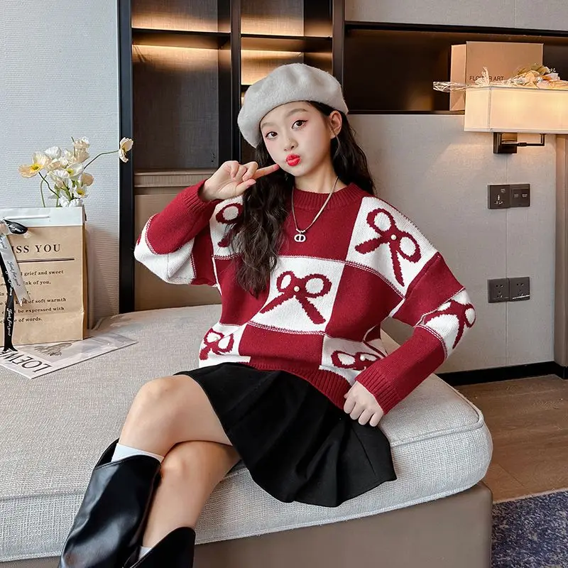 Girls Red Sweater 2024 New Children's Fashion Knitted Girls Autumn Baby Top Spring Child Clothes Girl 9 10 11 12 Years Sweater
Girls Red Sweater 2024 New Children's Fashion Knitted Girls Autumn Baby Top Spring Child Clothes Girl 9 10 11 12 Years Sweater