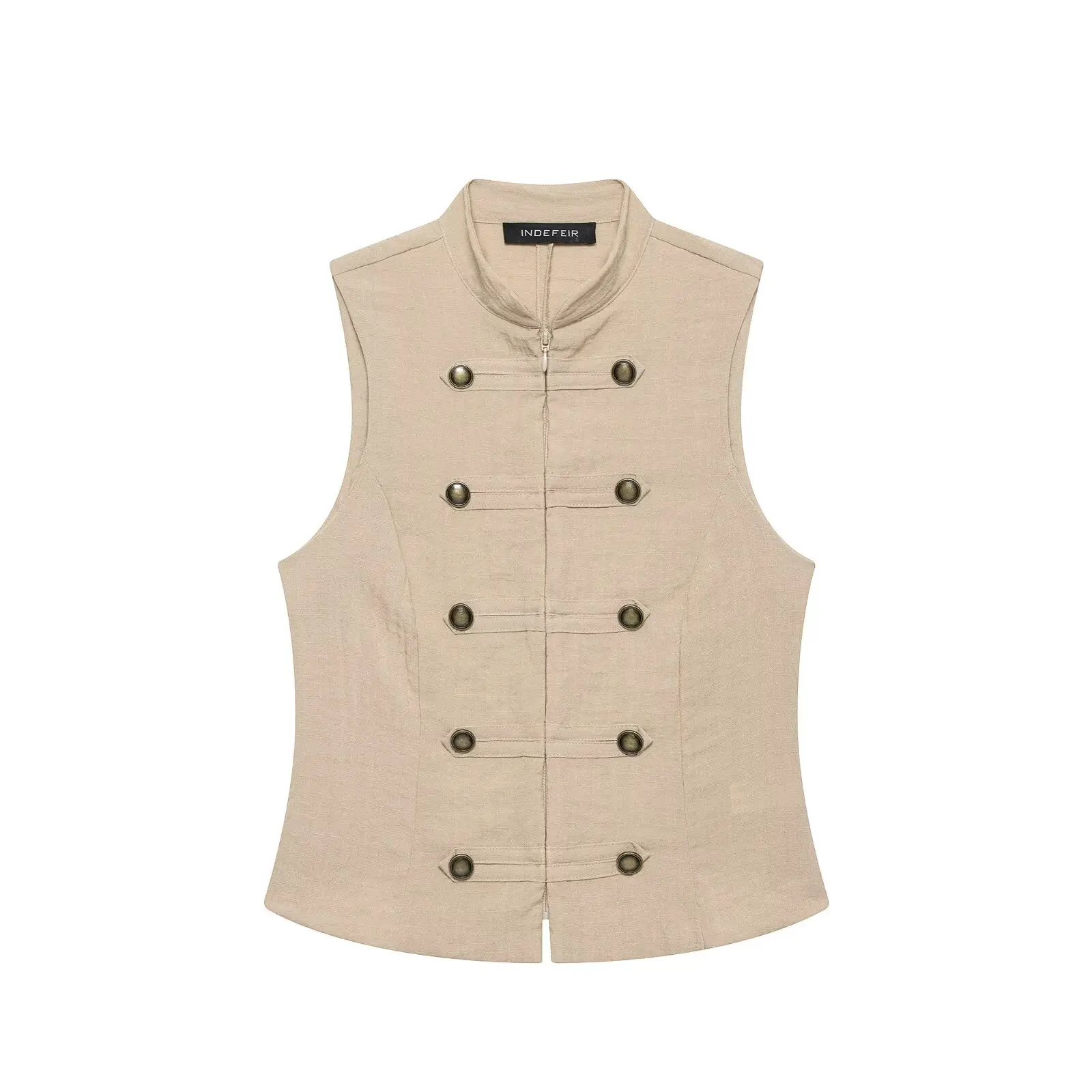 Willshela Women Fashion With Button Khaki Front Zipper Tank Tops Vintage O-Neck Sleeveless Jackets Female Chic Lady Waistcoats
Willshela Women Fashion With Button Khaki Front Zipper Tank Tops Vintage O-Neck Sleeveless Jackets Female Chic Lady Waistcoats