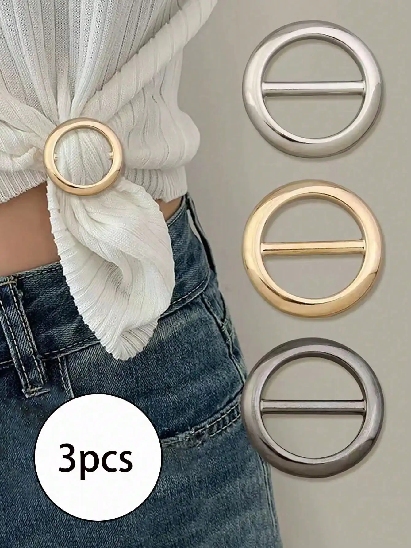 3pcs Multifunctional Metal Scarf & Accessory Clips - Elegant & Fashionable Accessories Suitable For Scarves, T-Shirts, And Belts, Fits Any Occasion
3pcs Multifunctional Metal Scarf & Accessory Clips - Elegant & Fashionable Accessories Suitable For Scarves, T-Shirts, And Belts, Fits Any Occasion