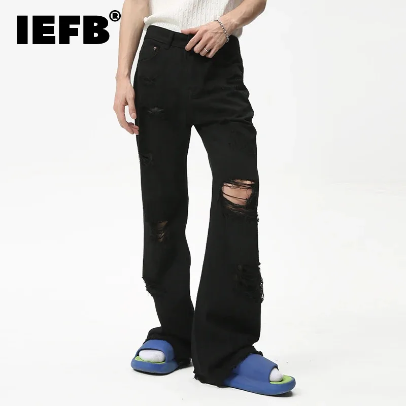 IEFB Fashion Slim Men's Denim Pants High Street Casual Hole Pockets Boot Cut Jeans New Stylish Summer 2024 Black Trousers 9C6101
IEFB Fashion Slim Men's Denim Pants High Street Casual Hole Pockets Boot Cut Jeans New Stylish Summer 2024 Black Trousers 9C6101