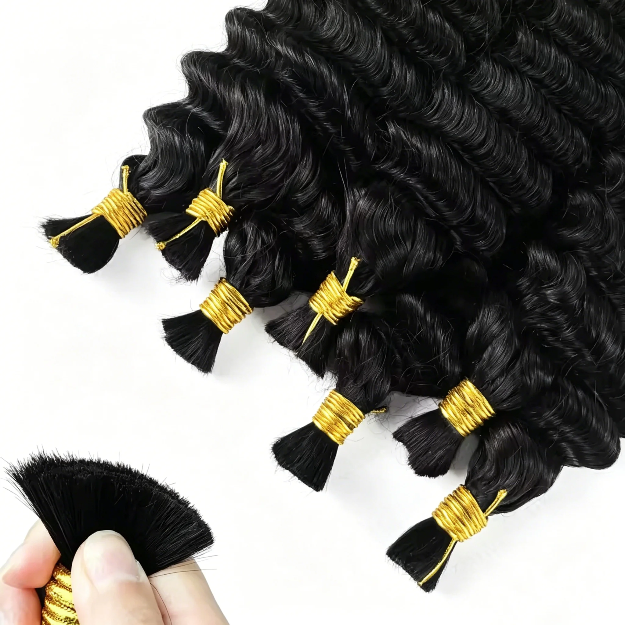 1B Hair Bulk Deep Wave Human Hair Braiding Curly No Weft Hair Extensions For Various Knotless Boho Braided
1B Hair Bulk Deep Wave Human Hair Braiding Curly No Weft Hair Extensions For Various Knotless Boho Braided