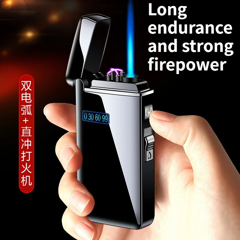 New Gas Electric Dual-use Windproof Cigarette Lighter Portable Dual Arc Lighter High Aesthetic Value High-end Men's Lighter Gift
New Gas Electric Dual-use Windproof Cigarette Lighter Portable Dual Arc Lighter High Aesthetic Value High-end Men's Lighter Gift
